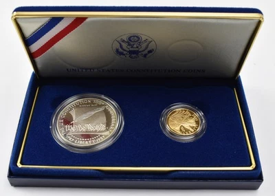 1987 US Mint Constitution Coins 2-Coin Proof Set PH602 - Image 1 of 2