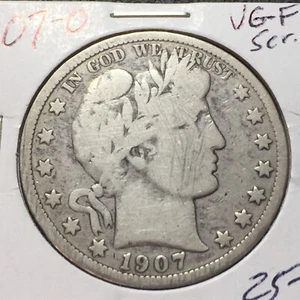 1907-O VG-Fine Barber Half Dollar LITY and a bit BR - Picture 1 of 2