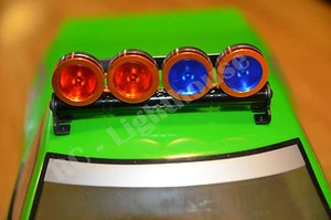 RC LED Light bar with RED and Blue Lenses - 5 flashing modes - Aluminum-FZORRB - Picture 1 of 5