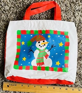Vintage Avon Holiday Helper Tote Bag Snowman - Picture 1 of 3