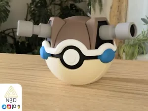 #009 Turtok Pokeball im Maßstab 1:1, 3D Druck, Pokemon, Gaming, Blastoise - Bild 1 von 1