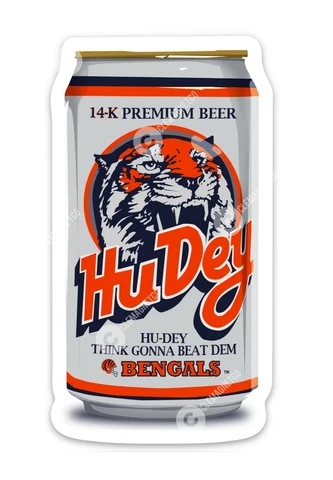 Cincinnati Bengals Beer MAGNET - Vintage HU DEY Vinyl Vector Ohio Cincy Burrow Cover
