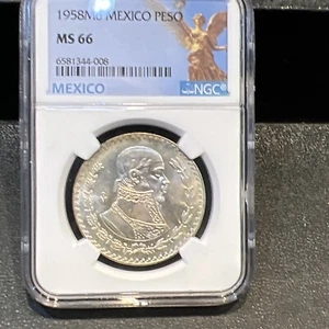 1958 MS66 MEXICO PESO Mexican NGC - Picture 1 of 6