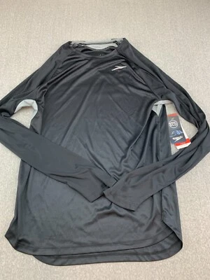 Camisa de natación Speedo ECO TurboDri para hombre talla pequeña negra manga larga UPF 50+ Foto 1 de 4