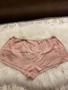 victoria secret XL sexy lounge sleeping shorts pale pink nwot lace trim sexy