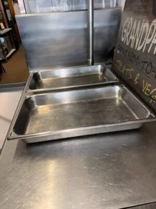 2- Vollrath Full Size 2 1/2D Super Pan 2 3002-2 Stainless Food Pan NSFCommercial - Picture 1 of 4