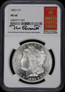 1882-S Morgan Dollar S$1 NGC MS68 - Picture 1 of 2
