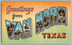 Postcard Greetings From Van Horn, Texas, Large Letter - Picture 1 of 2