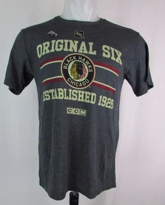 Chicago Blackhawks NHL Mens "Original Six" Tri Blend T Shirt  - Picture 1 of 7