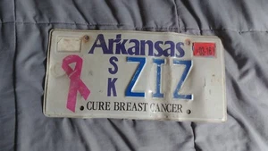 2016 ARKANSAS AR ARK VANITY LICENSE PLATE SKZIZ AUTOMOBILE CURE BREAST CANCER - Picture 1 of 4