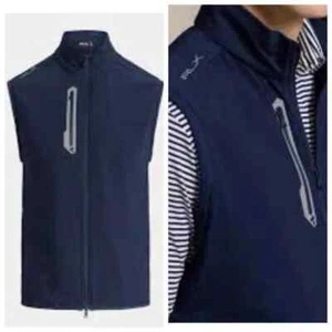 NWT RLX Ralph Lauren Tech Terry Full Zip Golf Vest - Refined Navy NWT - Picture 1 of 12