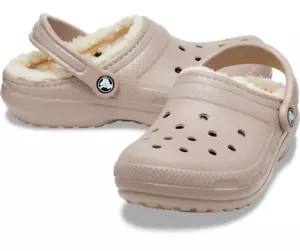 Crocs Unisex Classic Fuzz Lined Clog 203591-2YB – Mushroom/Bone, M10/W12, New wi - Picture 1 of 6