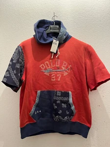 Polo Ralph Lauren Hoodie L NEU Bandana Patchwork Paisley rot dunkelblau Vintage - Bild 1 von 11