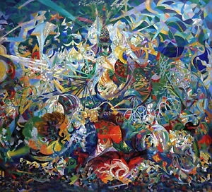 Coney Island Amerikanisches Traumland Gemälde von Joseph Stella Kunst Reproduktion - Bild 1 von 3