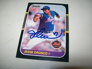 1987 DONRUSS JESSE OROSCO AUTOGRAMM SIGNED AUTO #439 NEW YORK METS - Bild 1 von 2