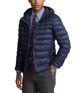 Polo Ralph Lauren Men's Down Full Zip Packable Hood Jacket Navy Size L NWT 😎