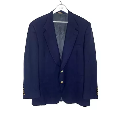 Warren Sewell Sport Coat Mens 46R Suit Jacket Blazer Blue Vintaged USA - Image 1 of 4
