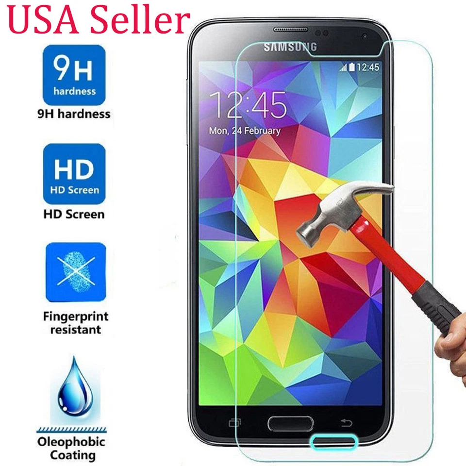 NEW Tempered Glass Protective Screen Protector Film for Samsung Galaxy S5 Mini - Image 1 of 3