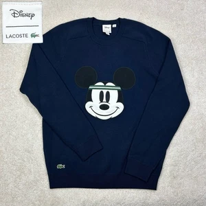 Lacoste x Disney Men’s Mickey Mouse Tennis Wool Navy Blue Knitted Sweater Medium - Picture 1 of 15