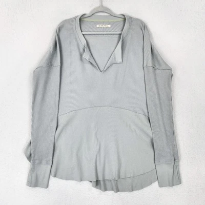 We The Free People 衬衫女式大号灰色蒙特利保暖分领大码 — 第 1/4 张图片