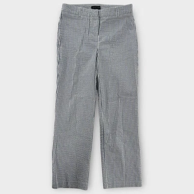 Adrienne Vittadini Pants Womens 4 Blue White Striped Cotton Blend Stretch Casual - Изображение 1 из 4