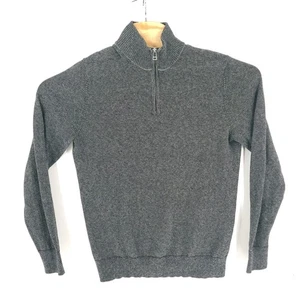 Bonobos Sweater Mens Small Gray Quarter Zip Stripe Mock Neck Cashmere Cotton - Picture 1 of 10