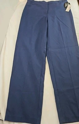 Calça Dressbarn Feminina Azul Controle de Barriga Casual Tamanho 12 Calça Perna Comprimento Aver - Imagem 1 de 4