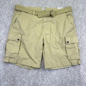 NEW St Johns Bay Ripstop Cargo Shorts Mens Size 42 Khaki Olive Belted - Picture 1 of 11