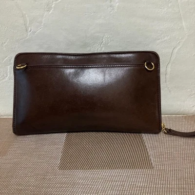 Cartera Larga PORTER Cuero Marrón Oscuro Cremallera Dorada Usada Foto 1 de 4