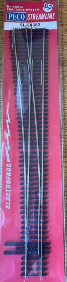 PECO Streamline SL-E8382 #8 Left Hand Turnout Track Brand New Original Package - Image 1 of 1