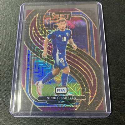 Panini Select FIFA 2025 Nicolo Barella púrpura Prizm Mojo Foto 1 de 2