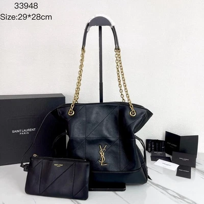 Saint Laurent Niki Soft Leather Shoulder Bag Black Gold Chain 29×28cm With Pouch - Image 1 of 4