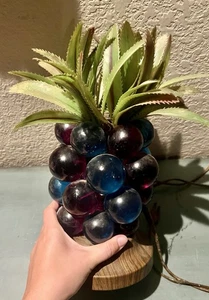 Racimo de uvas Lucite piña azul/púrpura MCM mediados de siglo leer descripción - Imagen 1 de 2