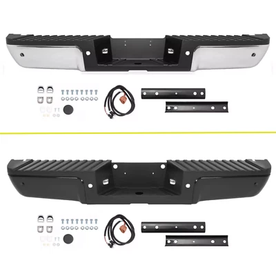 For 2008-2016 Ford F250 F350 F450 Super Duty Rear Bumper Assembly Chrome/ Black - Image 1 of 2
