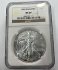 2002 AMERICAN SILVER EAGLE NGC MINT STATE 69 1OZ ASE