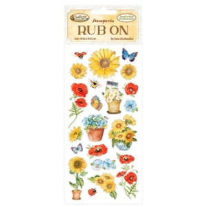 Stamperia - SUNFLOWER ART - POPPIES - RUB ON (4" x 8.5") 10cm x 21cm - Picture 1 of 1