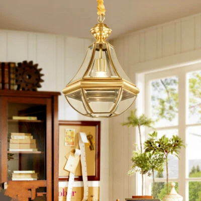 Bar Lamp Copper Pendant Light Glass Ceiling Lights Dinning Room Chandelier Light - Image 1 of 4