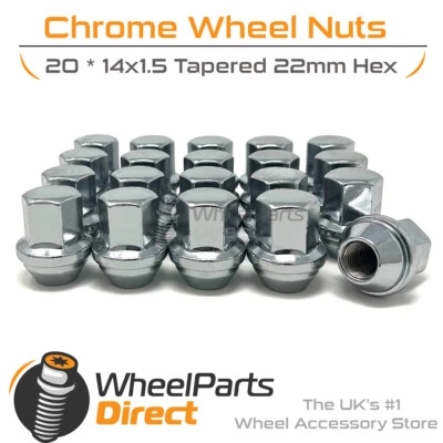 Wheel Nuts (20) Chrome for Jeep Grand Cherokee [WK2] 11-22 on Original Wheels - Image 1 of 4