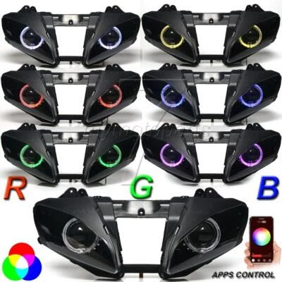 RGB Custom Assembly Projector HID Headlight kit for Yamaha YZF-R6 2008-2016 - Image 1 of 4