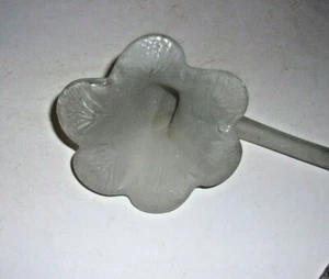 Vintage Murano Art Glass FROSTED Flower Chandelier Arm Part, 9" Long x 5" Wide - Picture 1 of 3