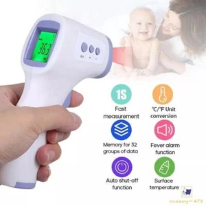 Digital Thermometer IR Infrared Non-Contact Forehead Adult/Baby Temperature Gun - Picture 1 of 4