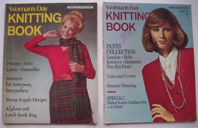 2 vintage 70's  Woman's Day knitting magazines fashion patterns instruction - Image 1 of 4