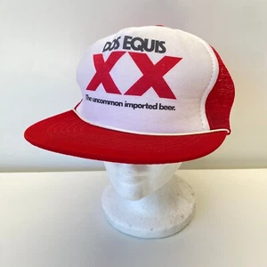 Vintage Dos Equis XX Trucker Hat The Uncommon Imported Beer White Red Mesh - Picture 1 of 7