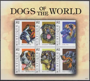St Vincent-Mustique S/S Dogs of the World 2010 MNH-9,50 Euro - Picture 1 of 1