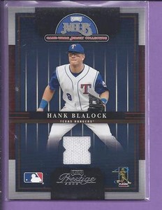 2005 Prestige Playoff MLB Game Used HANK BLALOCK rangers no.9