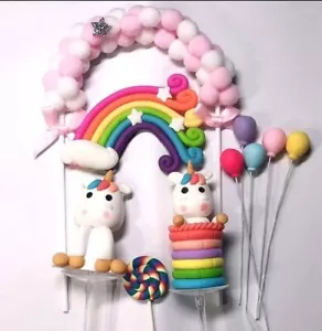 10 Piece Unicorn Cake Topper - Picture 1 of 1