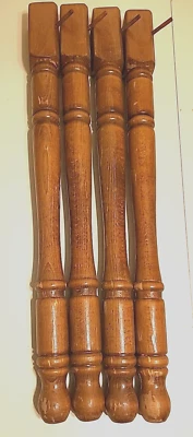 Mesa de centro vintage años 50 60 husillo marrón torneado patas madera 13,5" mancha de arce Foto 1 de 4