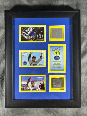 JIMMY JOHNSON #48 LOWE'S RACING COLLECTABLE PLAQUE CARDS PEICE OF CAR AND TIRE Cover