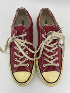 CONVERSE ALL STAR red Canvas Low Top Sneakers Men’s Size 8 - Picture 1 of 6