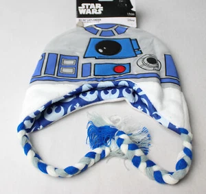 Star Wars Kids' Unisex R2-D2 Laplander Beanie Hat CD4 Silver One Size NWT - Picture 1 of 3